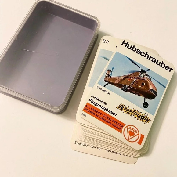 Vintage Hubschrauber Blitz Trumpf Cards German Helicopter Collectible Card Game - Picture 1 of 11